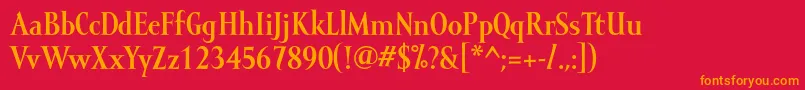 フォントMramorBold – 赤い背景にオレンジの文字