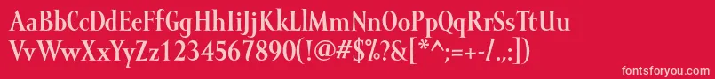 MramorBold Font – Pink Fonts on Red Background