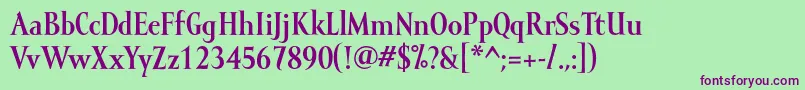 MramorBold-fontti – violetit fontit vihreällä taustalla
