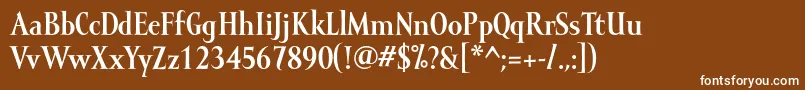 MramorBold-fontti – valkoiset fontit ruskealla taustalla