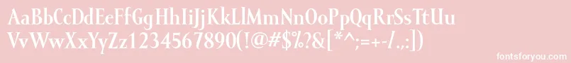 MramorBold-fontti – valkoiset fontit vaaleanpunaisella taustalla