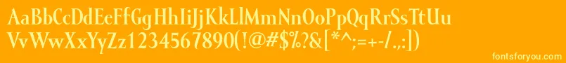 MramorBold-fontti – keltaiset fontit oranssilla taustalla