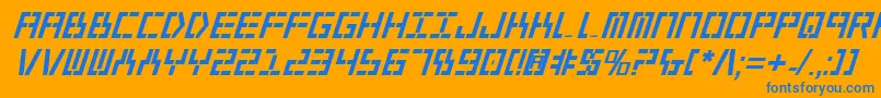 Year2000BoldItalic Font – Blue Fonts on Orange Background