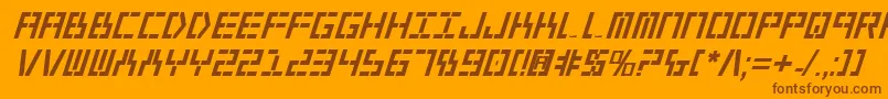 Year2000BoldItalic Font – Brown Fonts on Orange Background