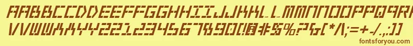 Year2000BoldItalic Font – Brown Fonts on Yellow Background