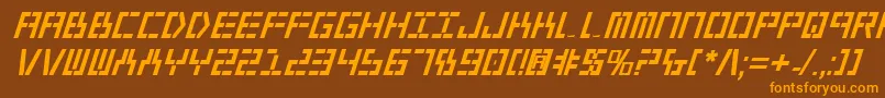 Year2000BoldItalic Font – Orange Fonts on Brown Background