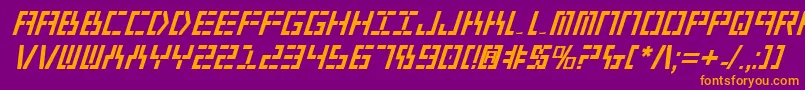 Year2000BoldItalic Font – Orange Fonts on Purple Background