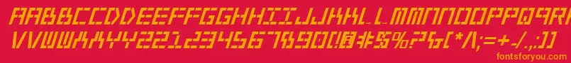 Year2000BoldItalic Font – Orange Fonts on Red Background