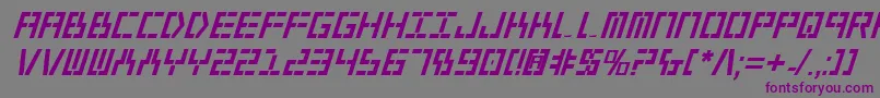 フォントYear2000BoldItalic – 紫色のフォント、灰色の背景