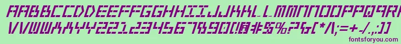 Year2000BoldItalic Font – Purple Fonts on Green Background