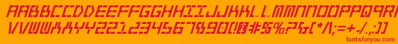 Year2000BoldItalic Font – Red Fonts on Orange Background