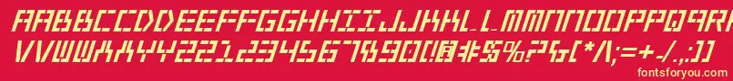 Year2000BoldItalic Font – Yellow Fonts on Red Background