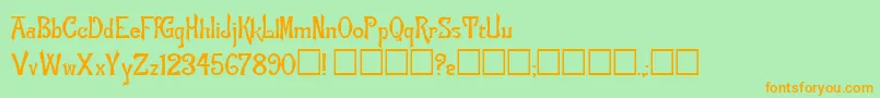 FlemishRegular Font – Orange Fonts on Green Background