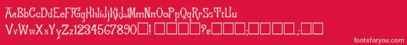 FlemishRegular Font – Pink Fonts on Red Background