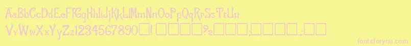 FlemishRegular Font – Pink Fonts on Yellow Background