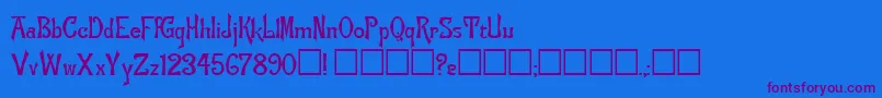 FlemishRegular Font – Purple Fonts on Blue Background