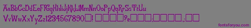 フォントFlemishRegular – 紫色のフォント、灰色の背景