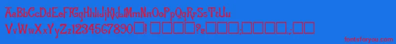 FlemishRegular Font – Red Fonts on Blue Background