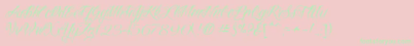 VtcNuetattooscript-Schriftart – Grüne Schriften auf rosa Hintergrund