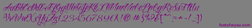 VtcNuetattooscript-Schriftart – Violette Schriften auf grauem Hintergrund