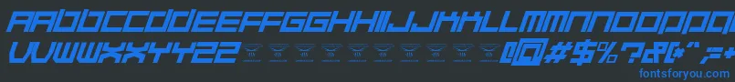 QuaaludehulkItalic Font – Blue Fonts on Black Background