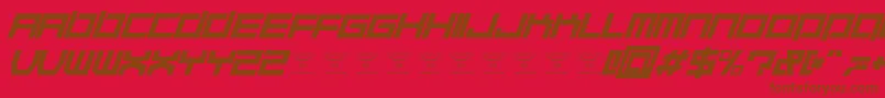 QuaaludehulkItalic-Schriftart – Braune Schriften auf rotem Hintergrund