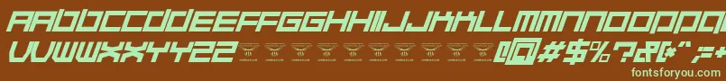 QuaaludehulkItalic Font – Green Fonts on Brown Background