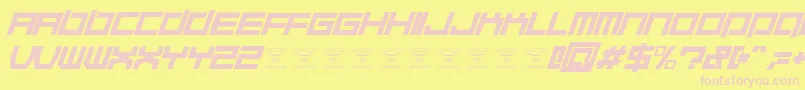 QuaaludehulkItalic-Schriftart – Rosa Schriften auf gelbem Hintergrund