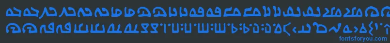 Saiba mais sobre a fonte WecomeinpeacebbReg Fonte WecomeinpeacebbReg – fontes azuis em um fundo preto