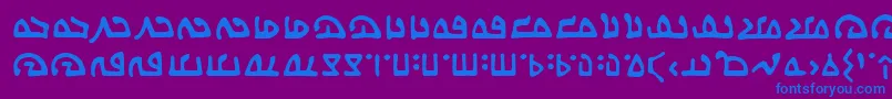 フォントWecomeinpeacebbReg – 紫色の背景に青い文字