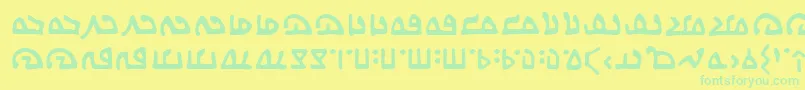 フォントWecomeinpeacebbReg – 黄色い背景に緑の文字