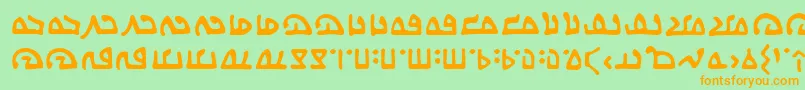 Czcionka WecomeinpeacebbReg – pomarańczowe czcionki na zielonym tle