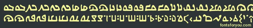 WecomeinpeacebbRegフォントについての詳細 フォントWecomeinpeacebbReg – 黒い背景に黄色の文字