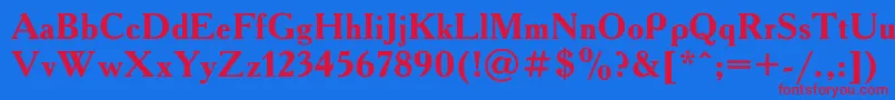 AcademyBold Font – Red Fonts on Blue Background