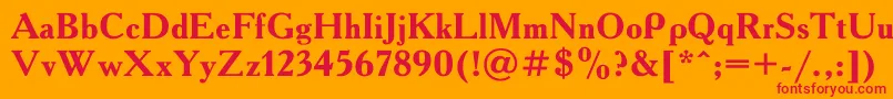 AcademyBold Font – Red Fonts on Orange Background