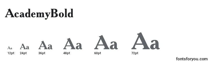 AcademyBold Font Sizes