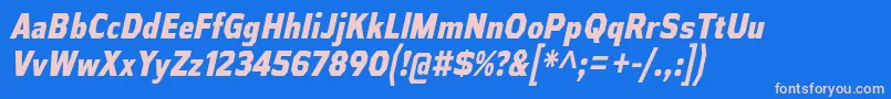 AthabascaCdEbIt Font – Pink Fonts on Blue Background