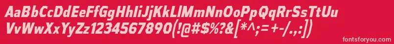 AthabascaCdEbIt Font – Pink Fonts on Red Background