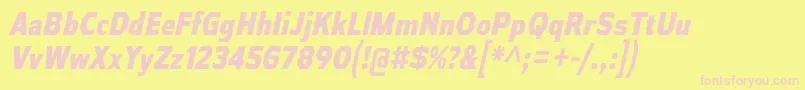 AthabascaCdEbIt Font – Pink Fonts on Yellow Background