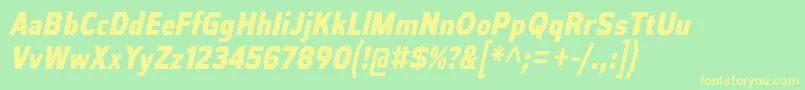 AthabascaCdEbIt Font – Yellow Fonts on Green Background