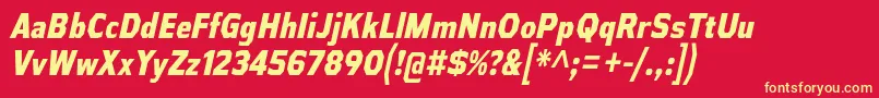 AthabascaCdEbIt Font – Yellow Fonts on Red Background