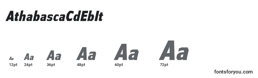 Размеры шрифта AthabascaCdEbIt