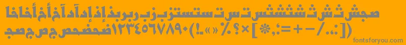 フォントBasraarabicttBold – オレンジの背景に灰色の文字