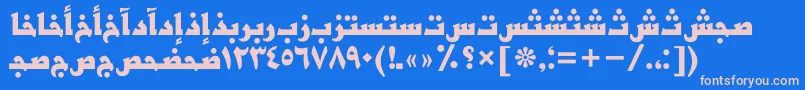 フォントBasraarabicttBold – ピンクの文字、青い背景