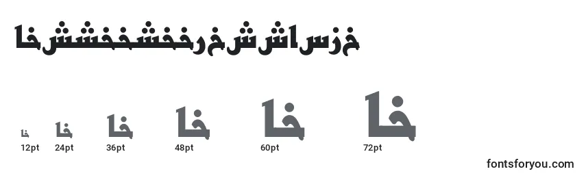 Размеры шрифта BasraarabicttBold