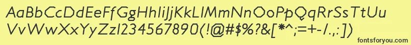 JillicanrgItalic Font – Black Fonts on Yellow Background