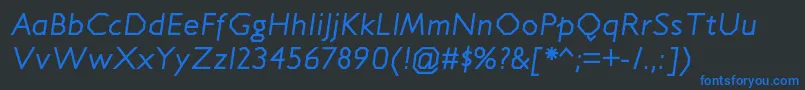 JillicanrgItalic Font – Blue Fonts on Black Background