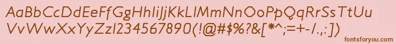 JillicanrgItalic Font – Brown Fonts on Pink Background