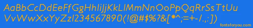 JillicanrgItalic Font – Orange Fonts on Blue Background