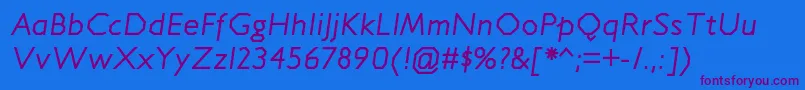 JillicanrgItalic Font – Purple Fonts on Blue Background